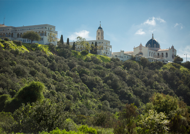 Campus photo looking up from Tecolote Canyon