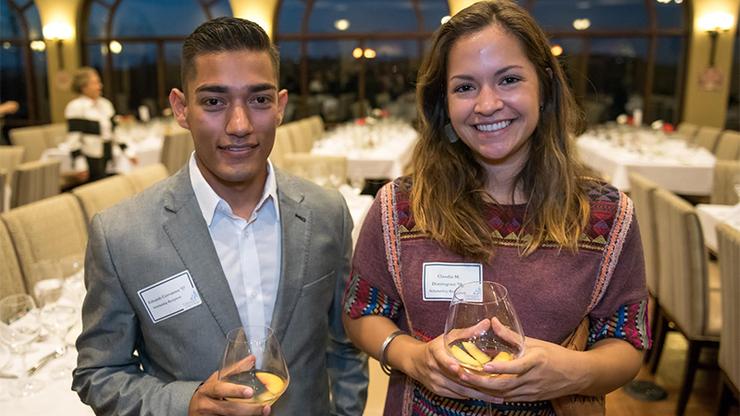 Inaugural recipients of the USD Comité México Scholarship, Eduardo Cervantes and Claudia Dominguez, were feted at Comité México's annual Mexican Wine Pairing Dinner at La Gran Terraza on Oct. 26.