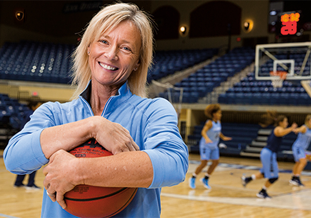 Women's Basketball Head Coach Cindy Fisher was feted for 15 years at the helm after Saturday's big win over BYU.