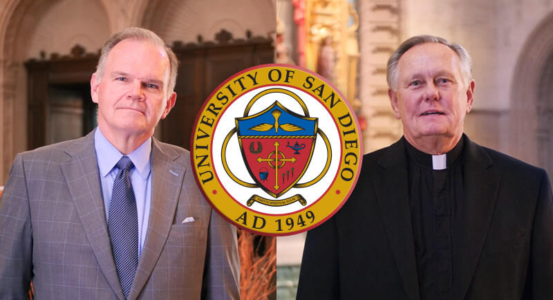 Tiled image of President James Harris and Monsignor Daniel Dillabough