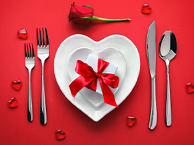 valentines hearts and plate