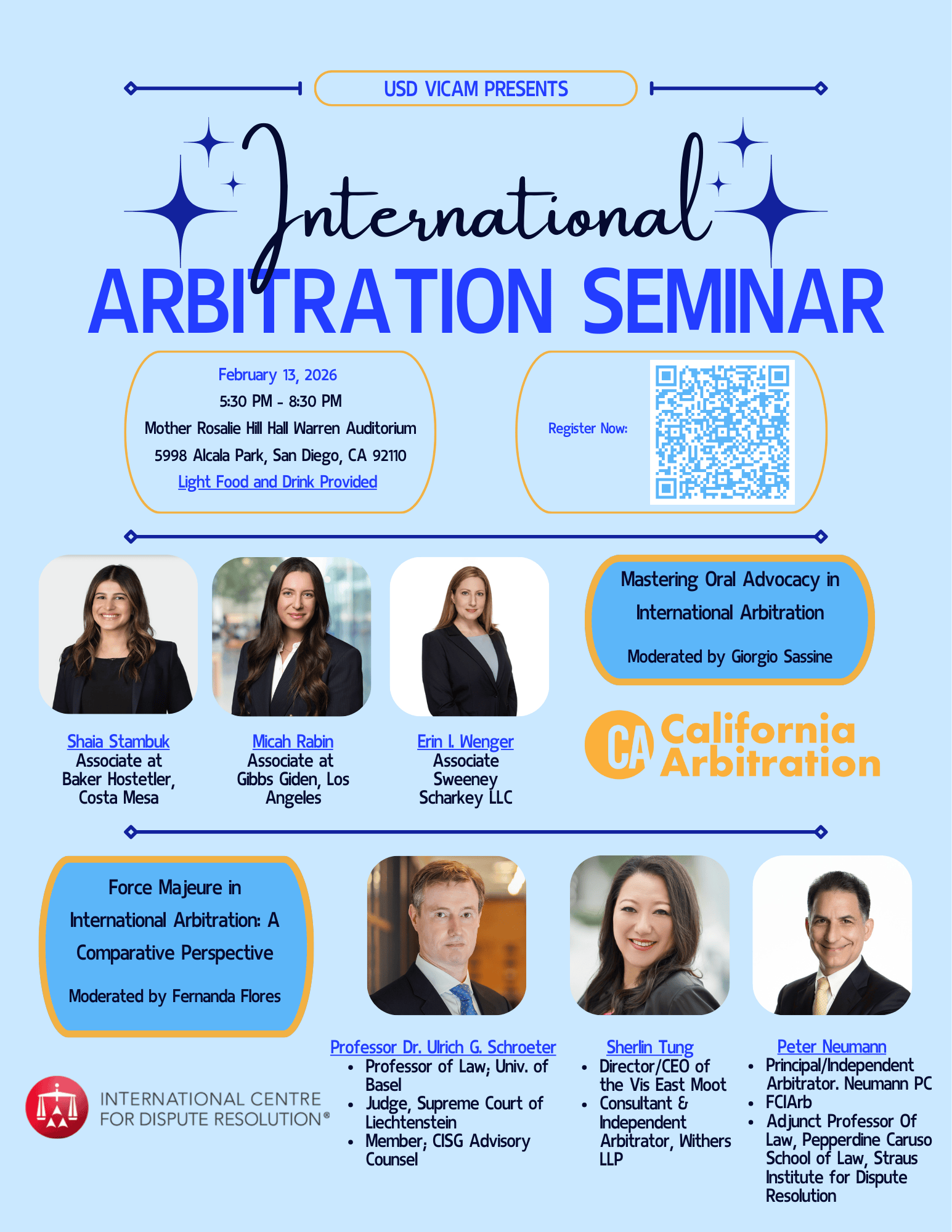 vicam international arbitration seminar flyer