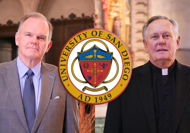 President Harris and Monsignor Dillabough