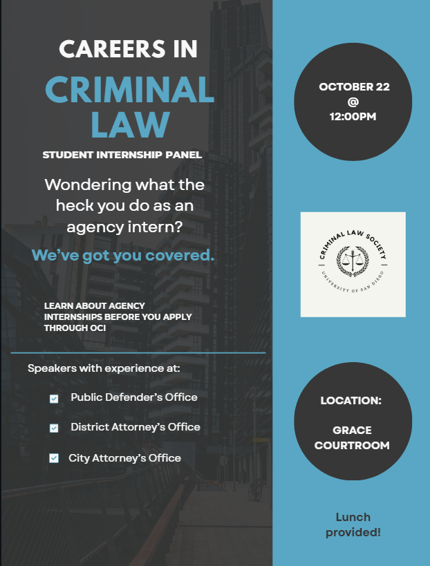 Careers in Criminal Law flyer