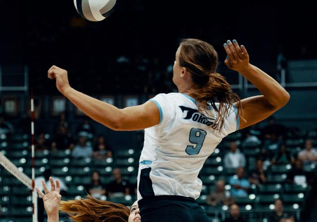 Senior middle blocker Megan Jacobsen leads the women's volleyball team into the NCAA Tournament this week in Hawaii. The opening match is Friday against Washington State.