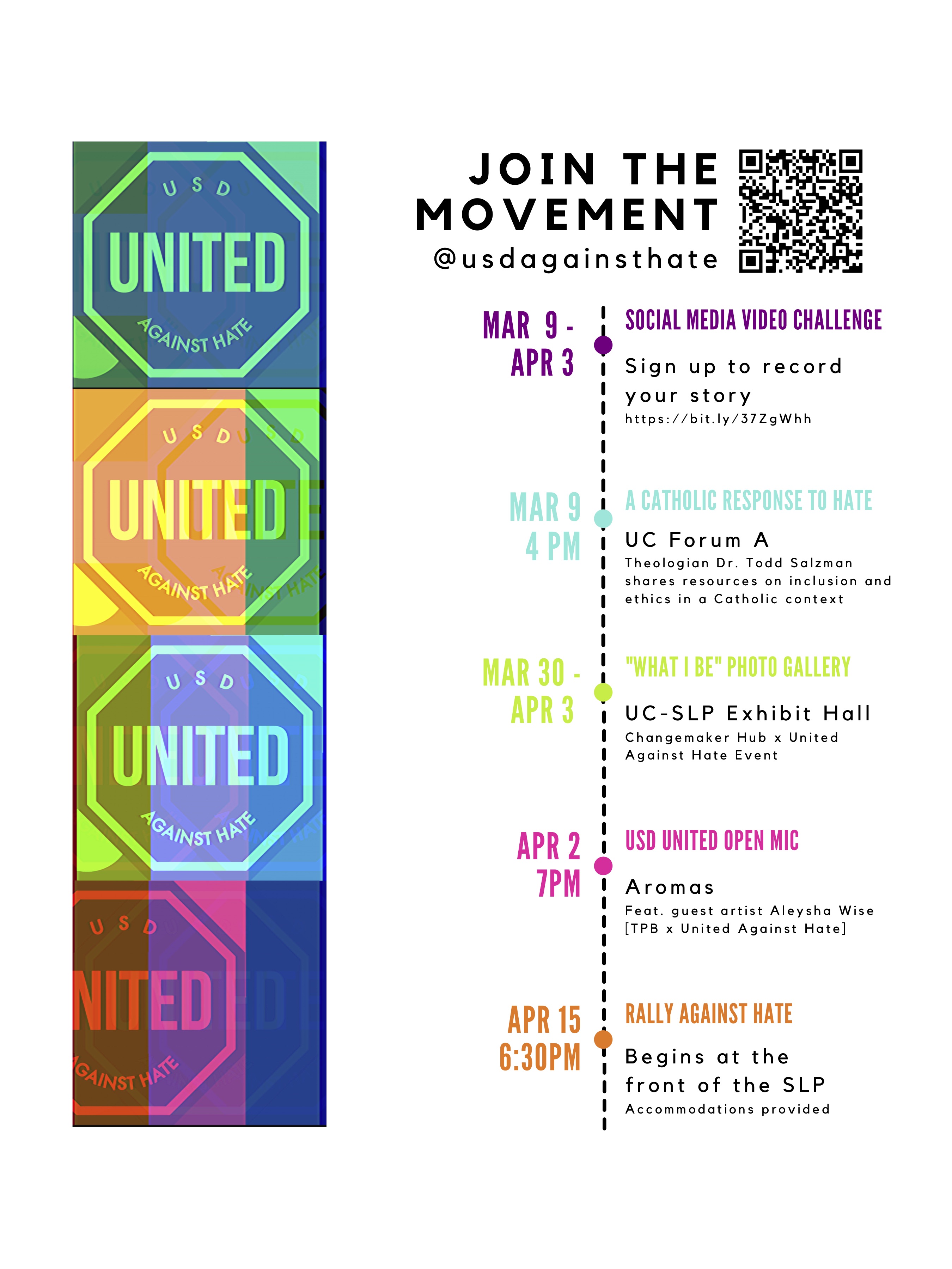 USD United Against Hate Event Timeline