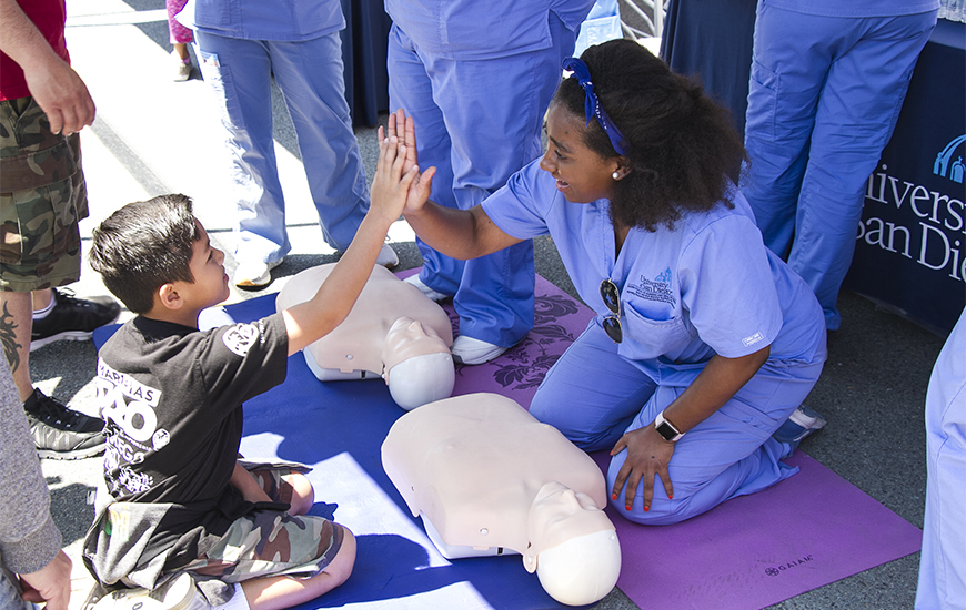 The 2020 Linda Vista Multi-Cultural Fair will be a virtual experience on April 25. USD nurses will do a virtual CPR demonstration. This photo is from the 2019 fair.