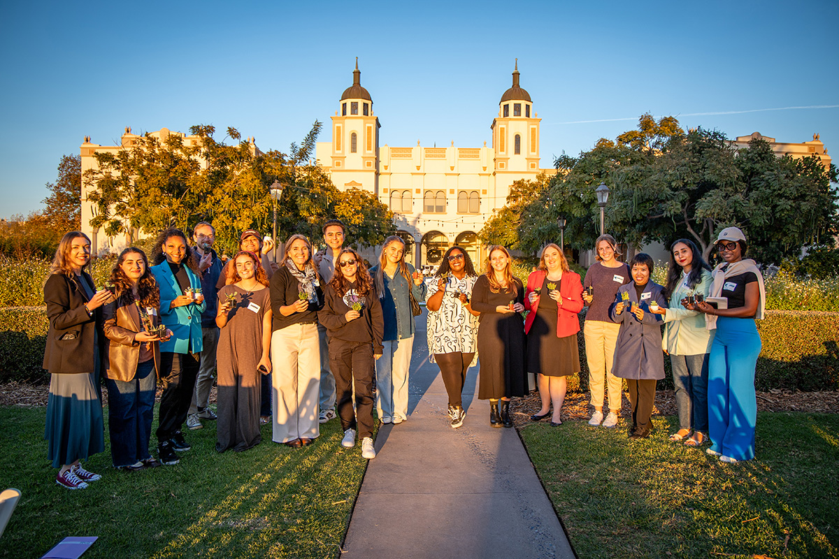 A group in the Garden of the Sea at USD