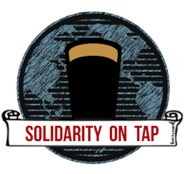 logo of beer glass with words Solidarity on Tap
