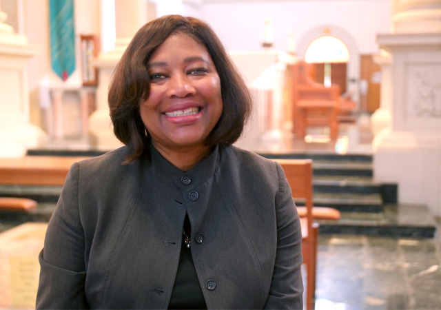 Image of Vice President for Student Affairs Charlotte Johnson, JD, in the Immaculata