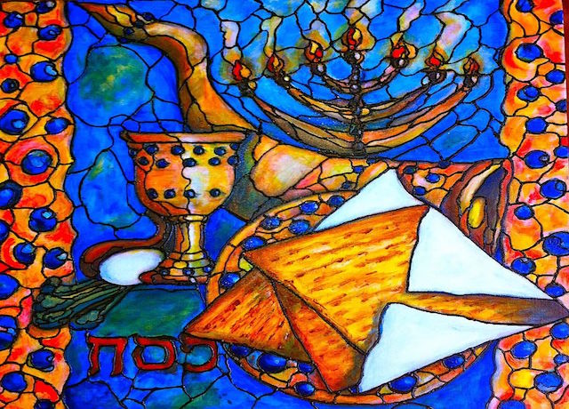 Artistic rendition of the Passover symbols