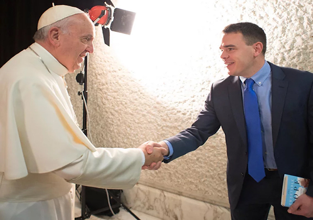 Author meeting Pope Francis