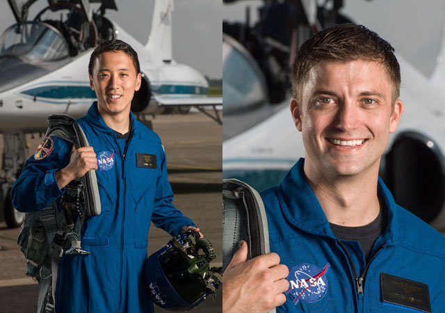 Johnny Kim and Matthew Dominick in NASA training photo