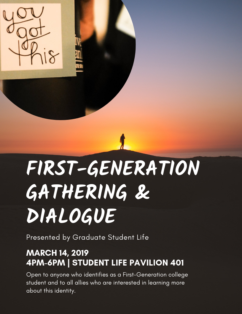 Flyer for First-Generation Gathering & Dialogue
