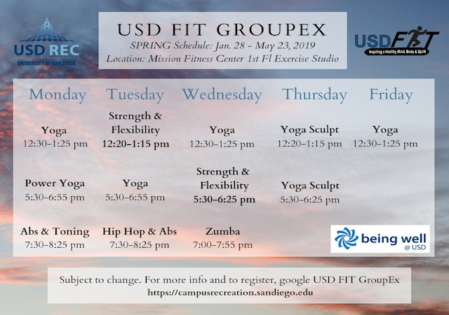 Spring 2019 GroupEx Schedule