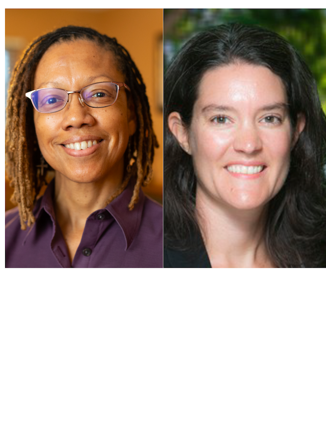 headshots of Timone Davis and Karen Teel