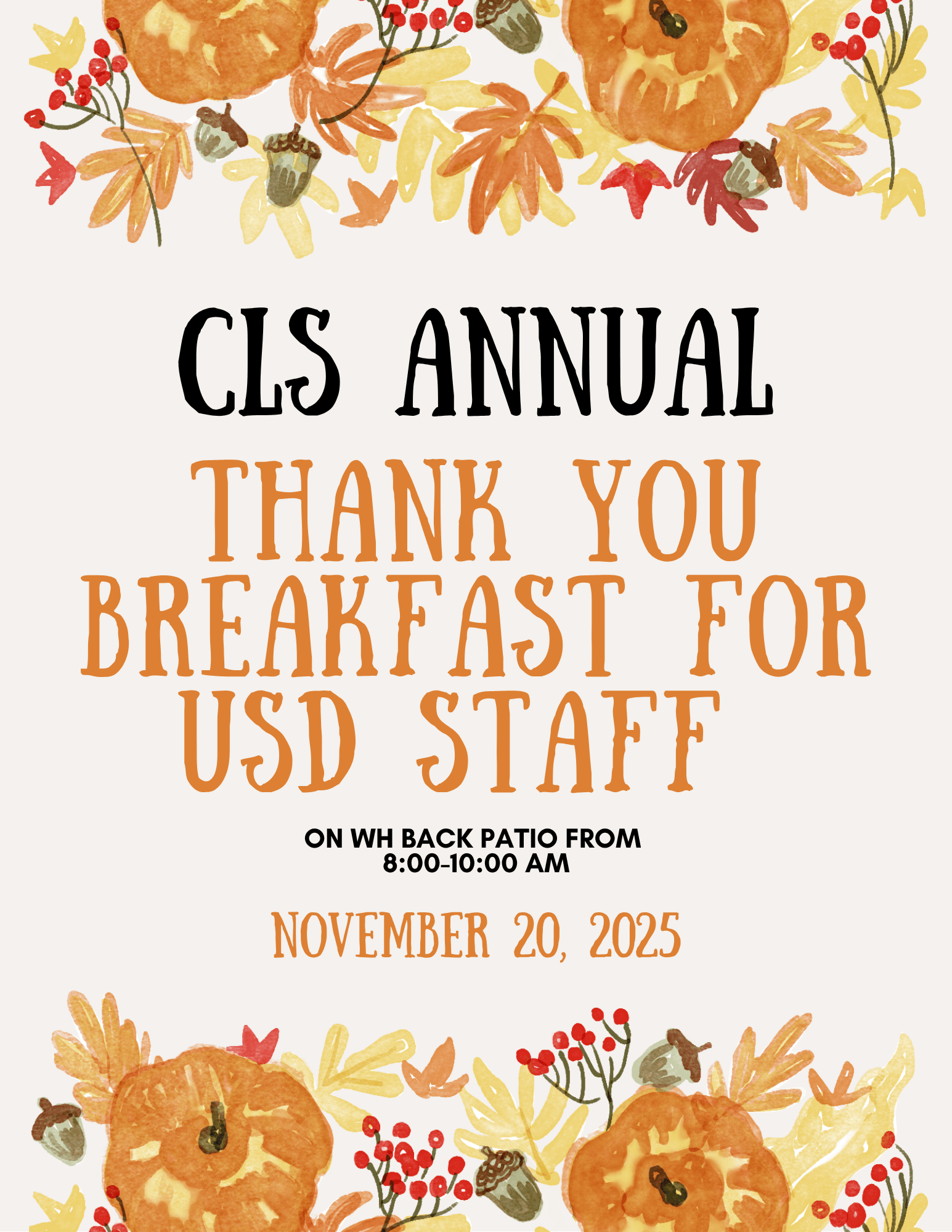 CLS Staff Thank You Breakfast