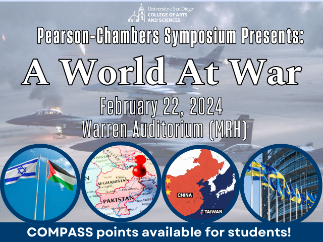 Image of the event flyer--Pearson-Chambers Event Symposium: A World At War