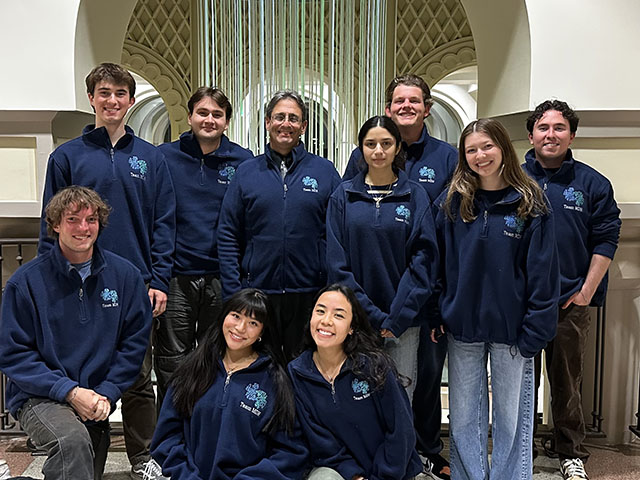  Provost Research Laboratory Group 2025. Back row (L to R): Ian Newberg, Dylan Super, Joseph Provost, Anastasia Alkhouri, Roman Cocciolo, Iris Capell, Patrick McIntyre.  Front Row (L to R): Max Bringhurst, Siena Pugay, Isa Nakatani. Not pictured: Colby Thompson, Caroline McEhannon.