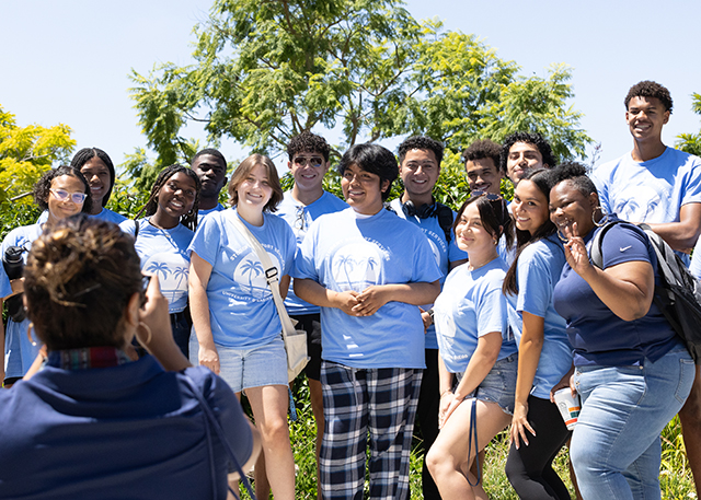 Summer Bridge student gather for a photo.