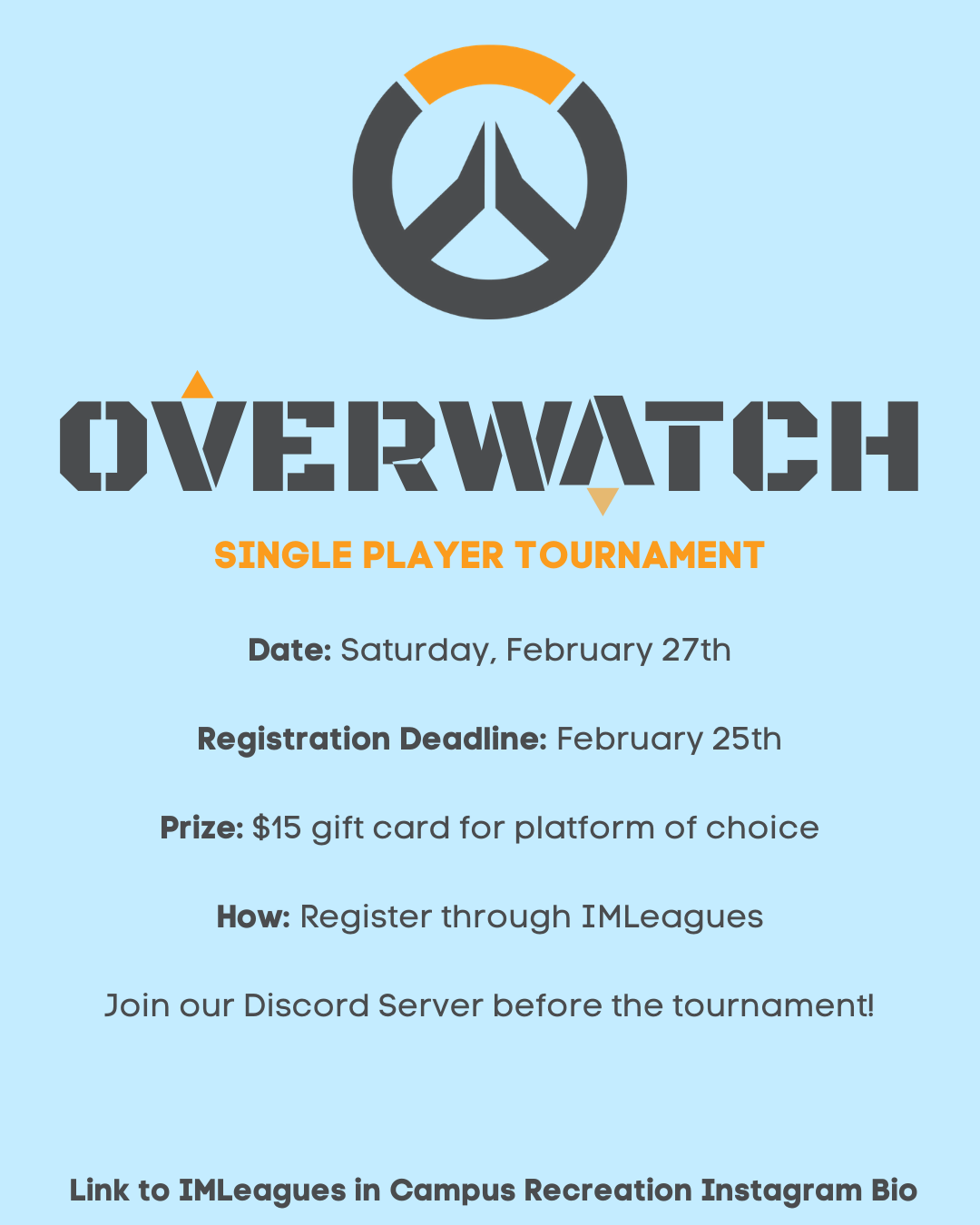 Intramural Overwatch Tournament - University Of San Diego