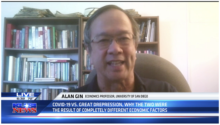 University of San Diego Economics Professor Alan Gin Speaks on KUSI San Diego news segment