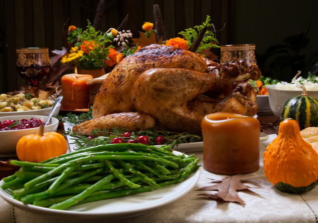 turkey dinner on table