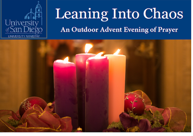 Leaning into Chaos An Outdoor Advent Evening of Prayer flyer
