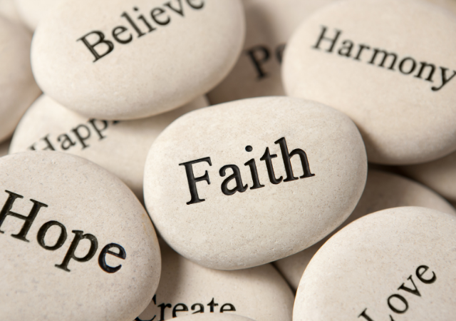 rocks with faith words on them