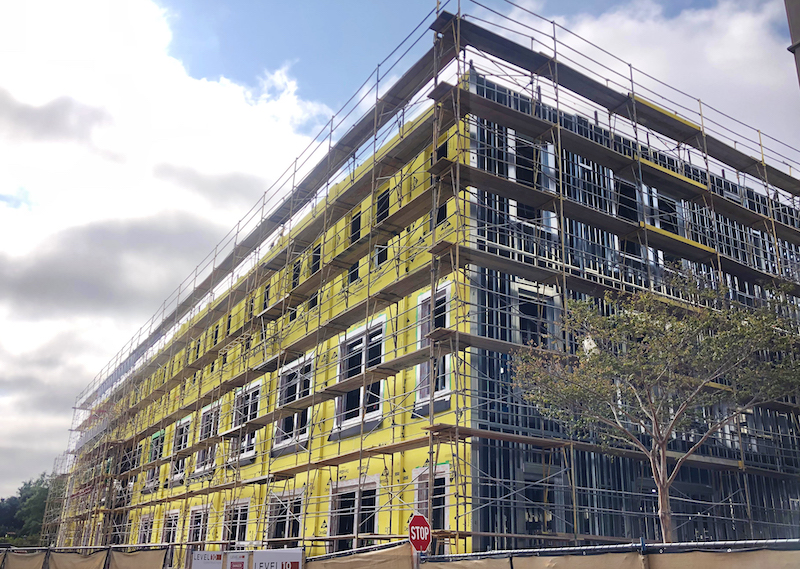 Framing and insulation installed in USD's Knauss Center for Business Education