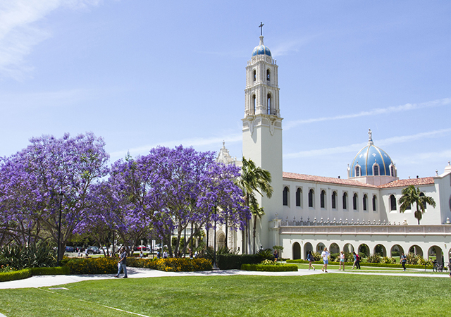 East side of Immaculata and trees 