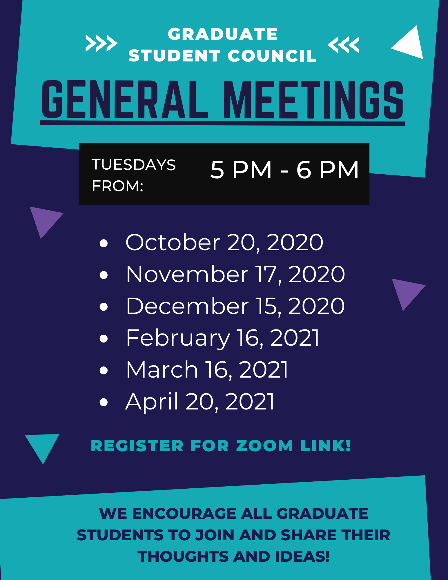 GSC General Meeting Dates