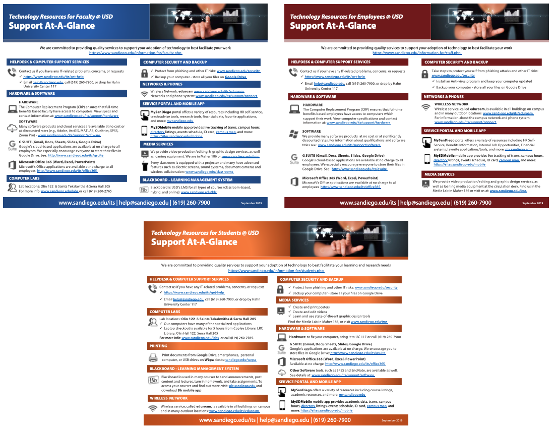 Faculty, Student and Staff Flyers
