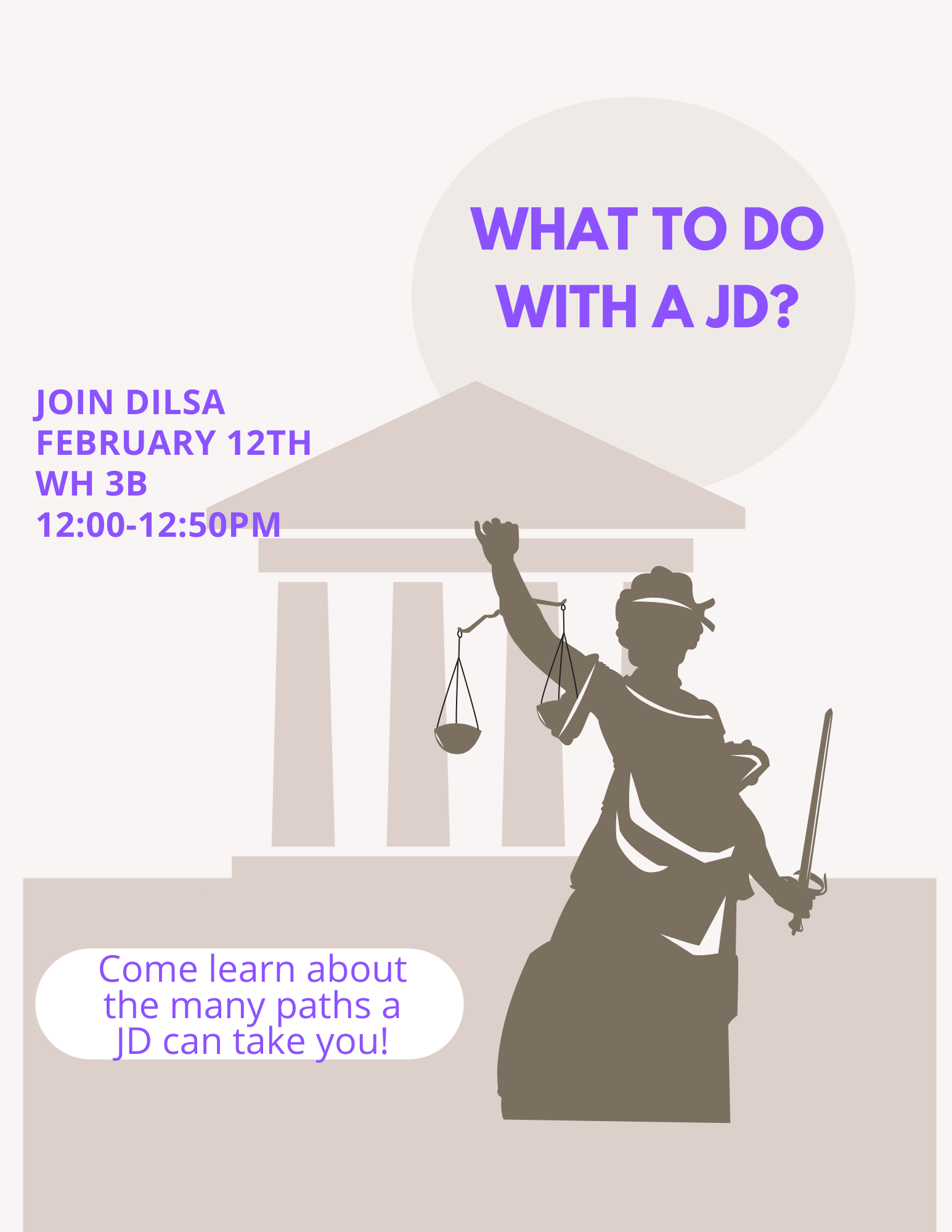 What to do with a JD? flyer