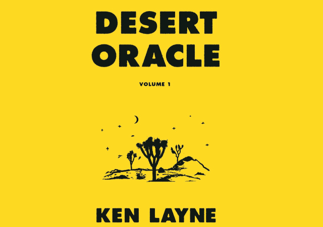 Graphic of a computer illustrated desert with cacti, mountains, and a moon