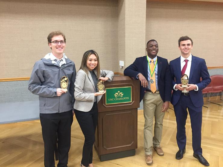 Photo of the USD School of Business' Mediation Team after a win