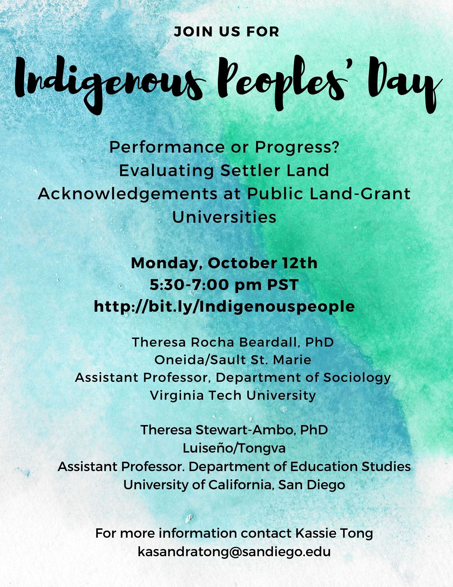 Blue and Green Indigenous Peoples' Day Flyer