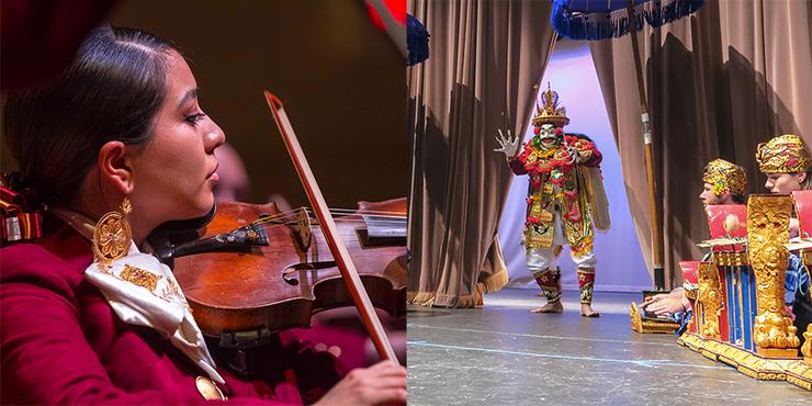 Photo Collage of Gamelan and Mariachi Ensemble Performances