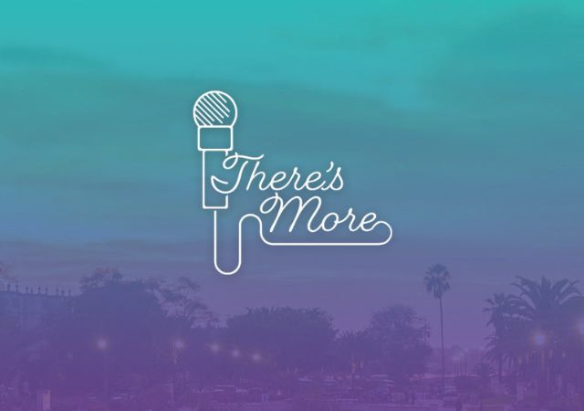 The There's More logo is set against a landscape of san diego