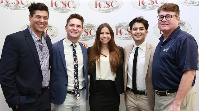 From Left to Right: Jake Schmid, Kolby Eymann, Ann Marie Salottolo, Navid Majd and Professor Carlton O'Neal