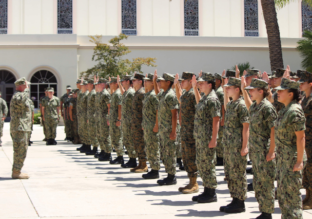 students in uniform standing