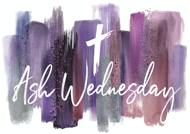 Ash Wednesday graphic with cross