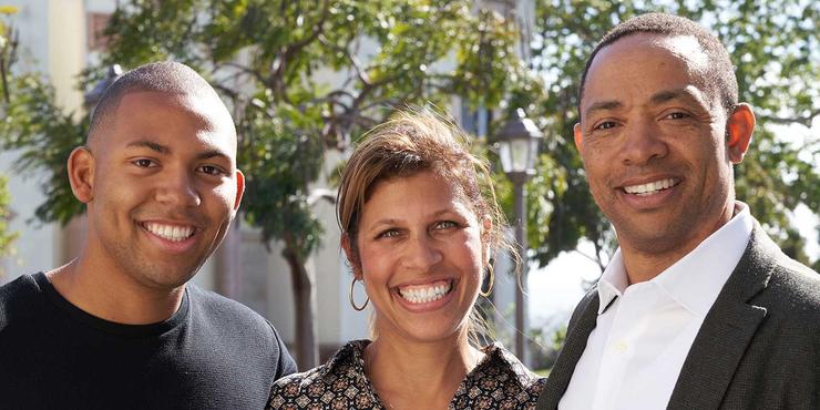 Cisco’s Joseph M. Bradley (at right, alongside his son, Joseph ’20 and wife Laurie.