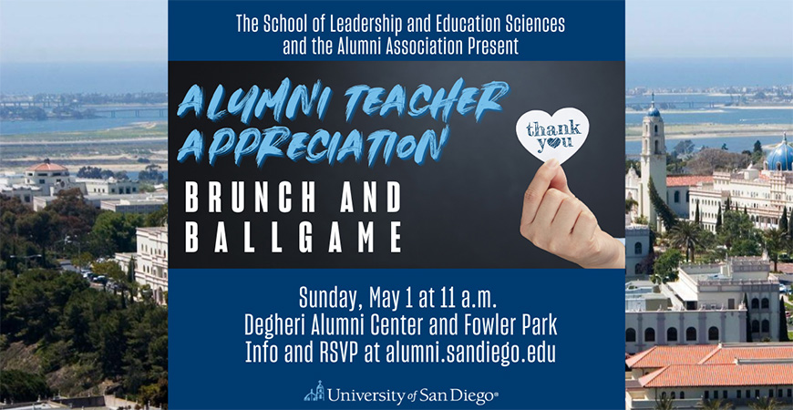 Law Events Calendar - USD Alumni Teacher Appreciation Week Brunch and  Ballgame - University of San Diego