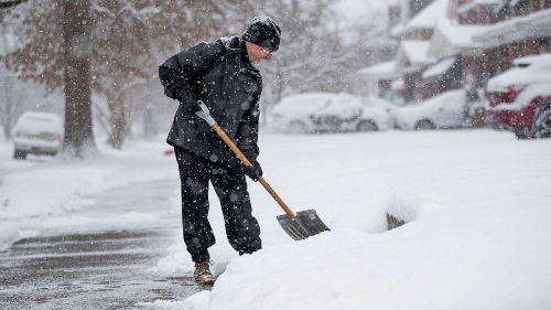 Shoveling snow