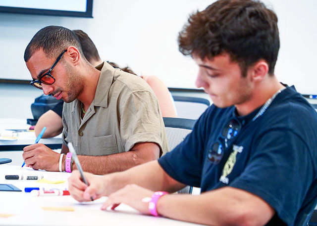 Transfer students in a 'Thriving at USD' workshop