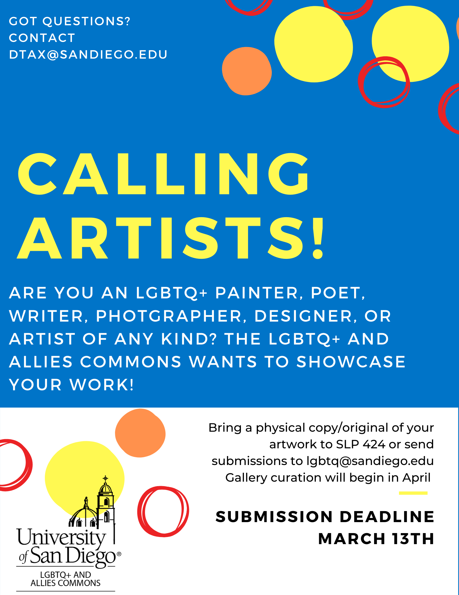 Are you an LGBTQ+ painter, poet, writer, photgrapher, designer, or artist of any kind? THe lgbtq+ and allies commons wants to showcase your work!