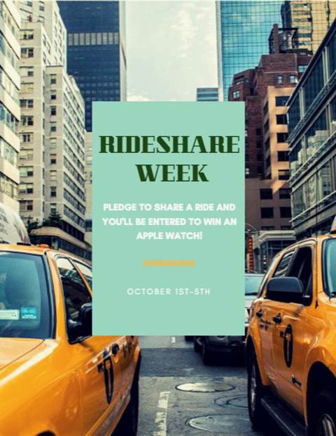 Rideshare Advertisement- October 1-5- pledge to win an Apple Watch
