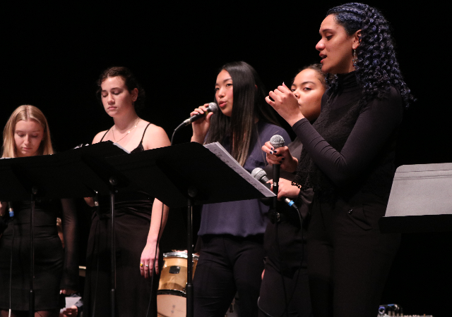 USD Jazz ensemble performing in Shiley Theatre