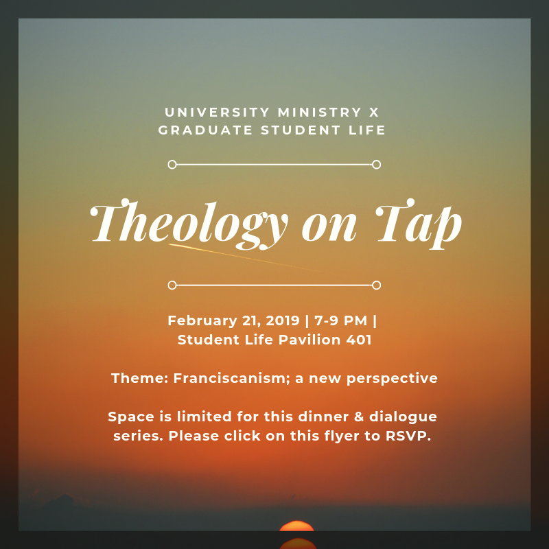 Flyer for Theology on Tap